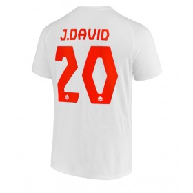 Kanada Jonathan David #20 Borta Kläder VM 2022 Kortärmad